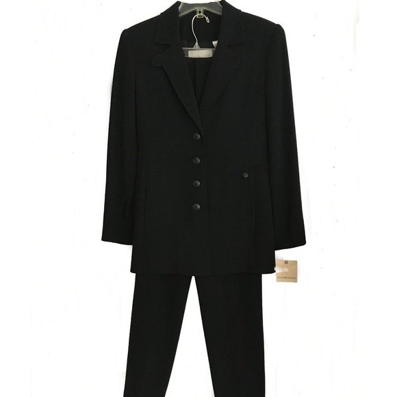 Dana Buchman Black 100% Wool Crepe Suit Jacket Coordinating Pants NWT - Picture 14 of 14
